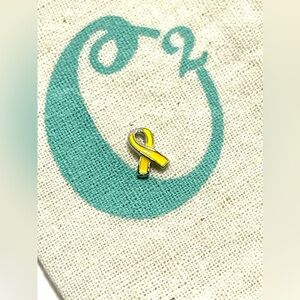 Origami Owl Living Lockets HTF Retired Yellow Ribbon Floating Charm.